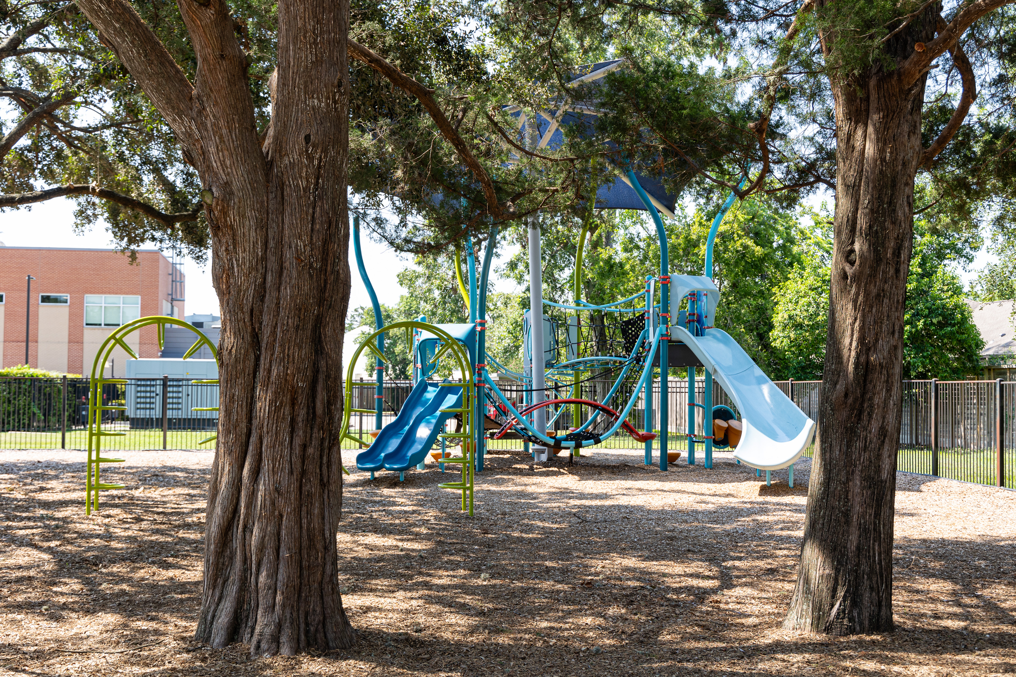 The playground at Spring Branch Presbyterian Academy in Houston TX for daycare, preschool, and elementary children