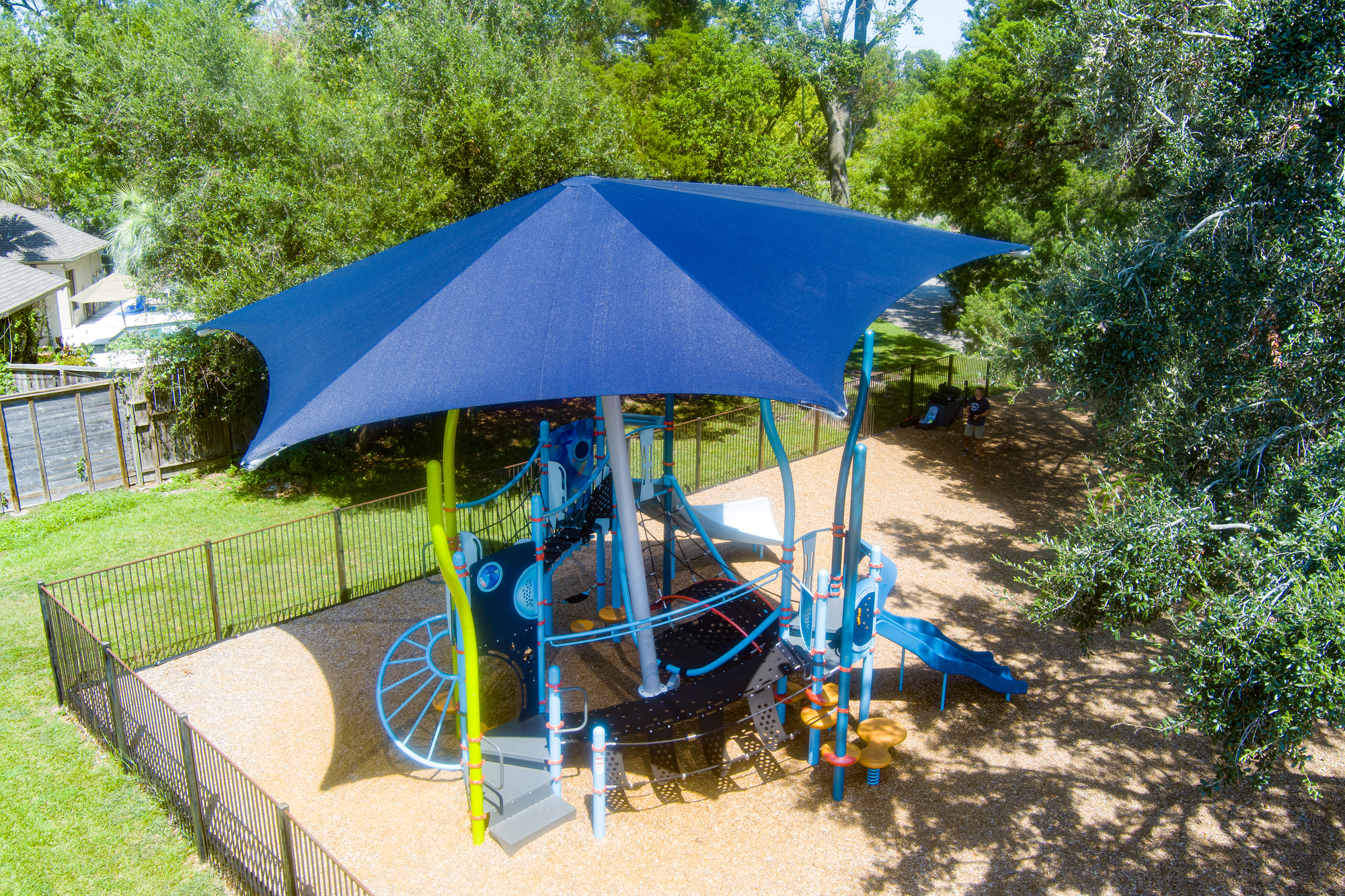 The playground at Spring Branch Presbyterian Academy in Houston TX for daycare, preschool, and elementary children