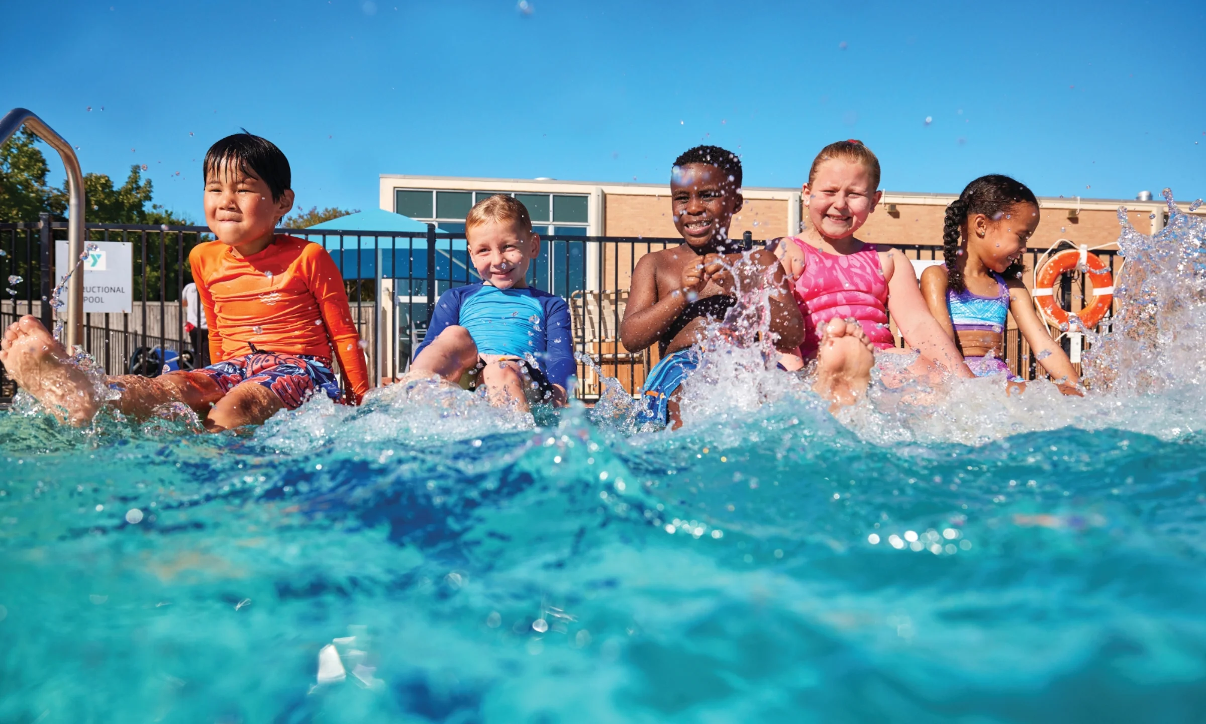 summer pool day or splash day at childcare in spring branch houston tx